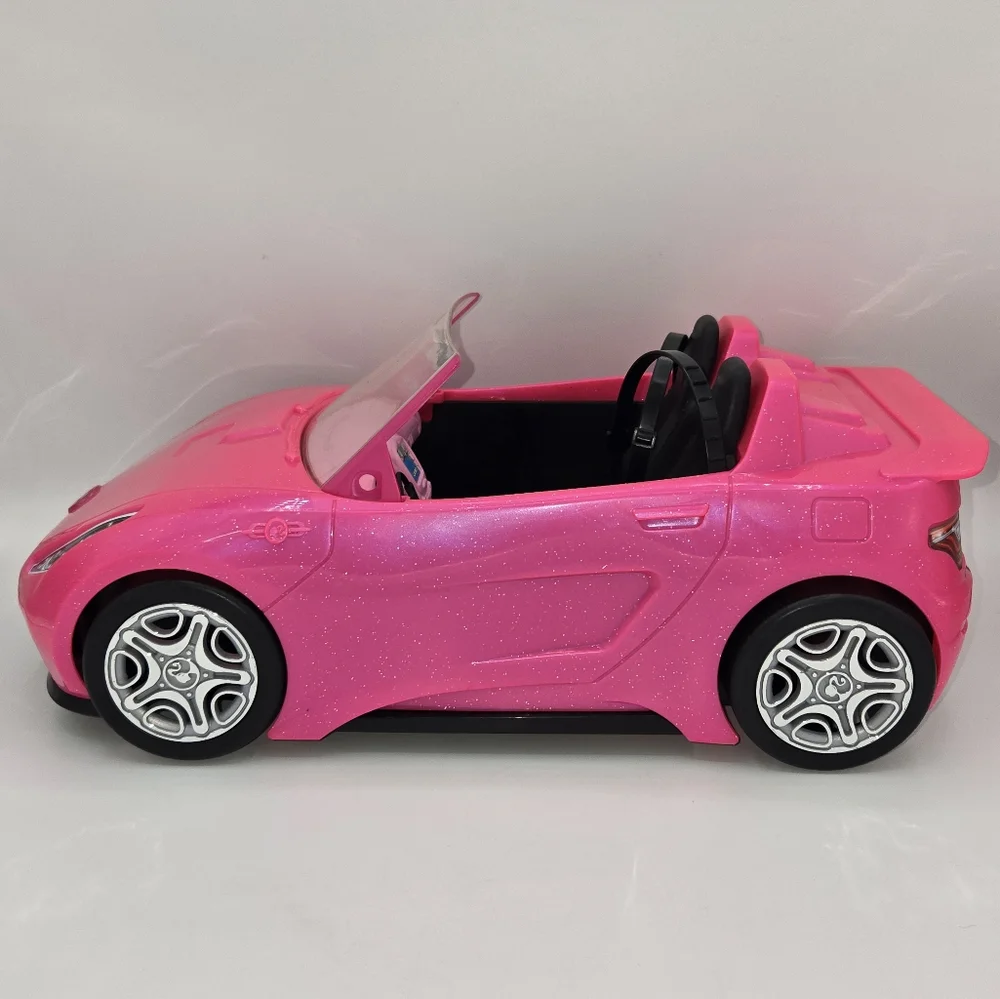 2016 Mattel Barbie Glam Pink Glitter Convertible Car with Seat Belts